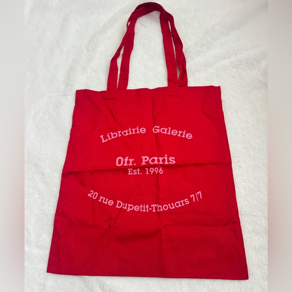 Ofr Paris red Canvas Tote Bag/ New
